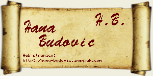 Hana Budović vizit kartica